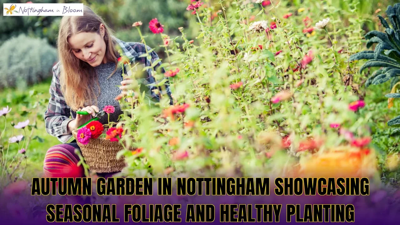 Autumn garden in Nottingham showcasing seasonal foliage and healthy planting