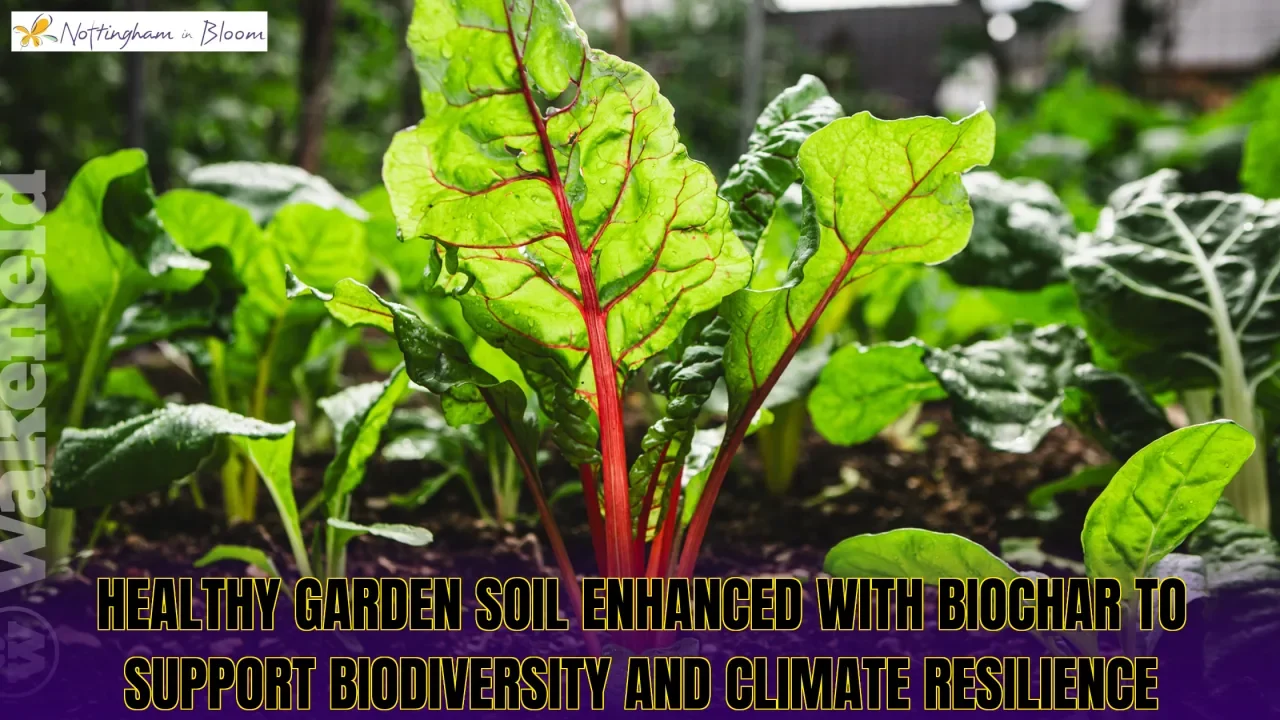 Healthy garden soil enhanced with biochar to support biodiversity and climate resilience