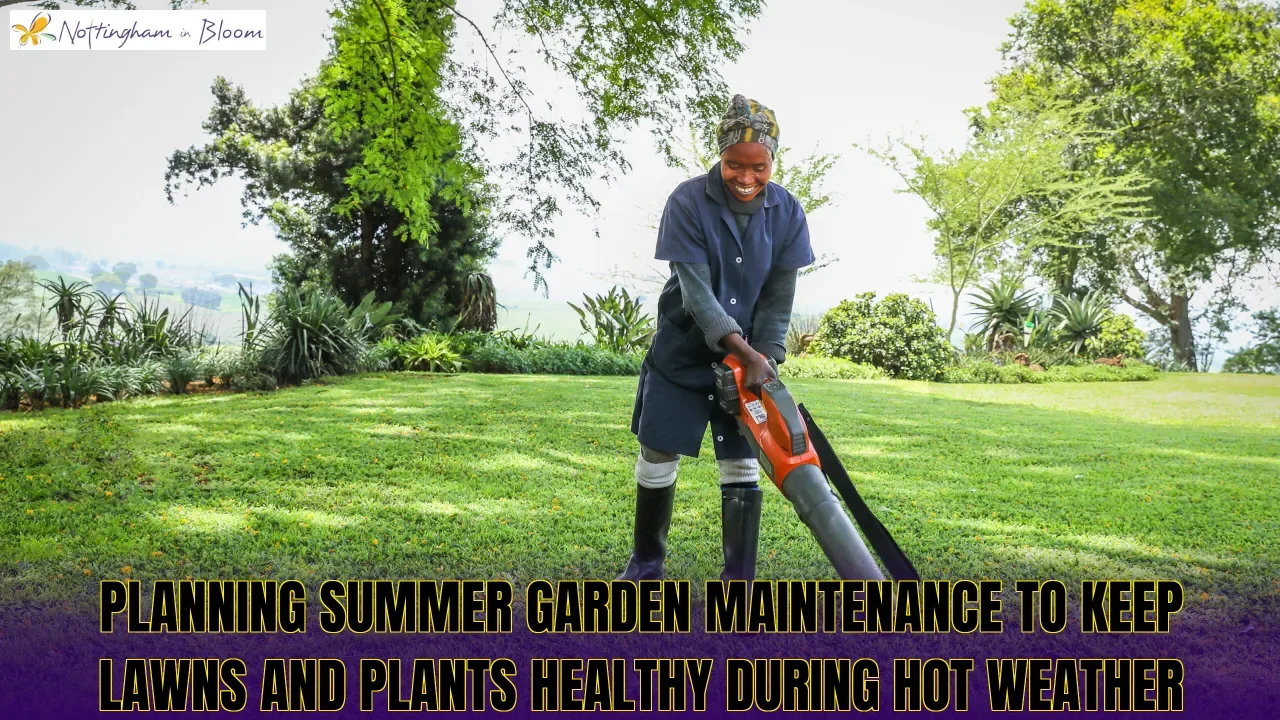 Planning summer garden maintenance to keep lawns and plants healthy during hot weather